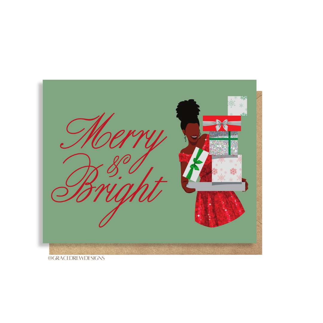 Merry & Bright Christmas Greeting Card