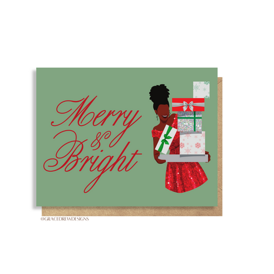 Merry & Bright Christmas Greeting Card