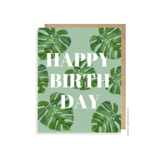 Happy Birthday (Monstera) Card