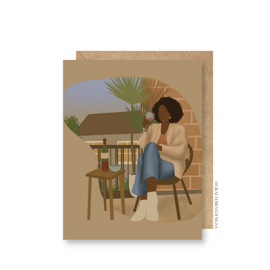 Wine Down Greeting Card