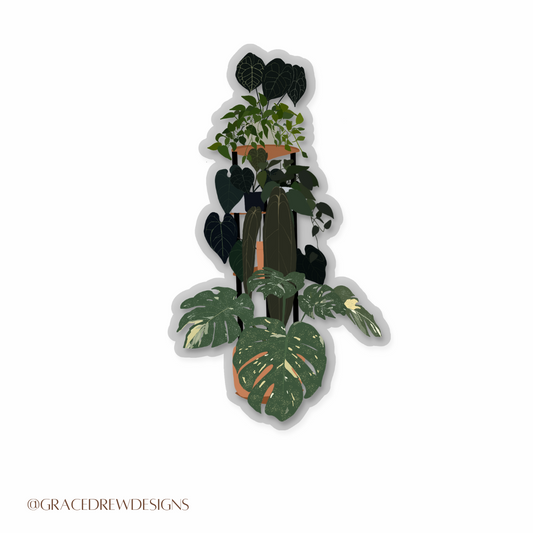 Plant Shelf Vinyl Transparent Sticker